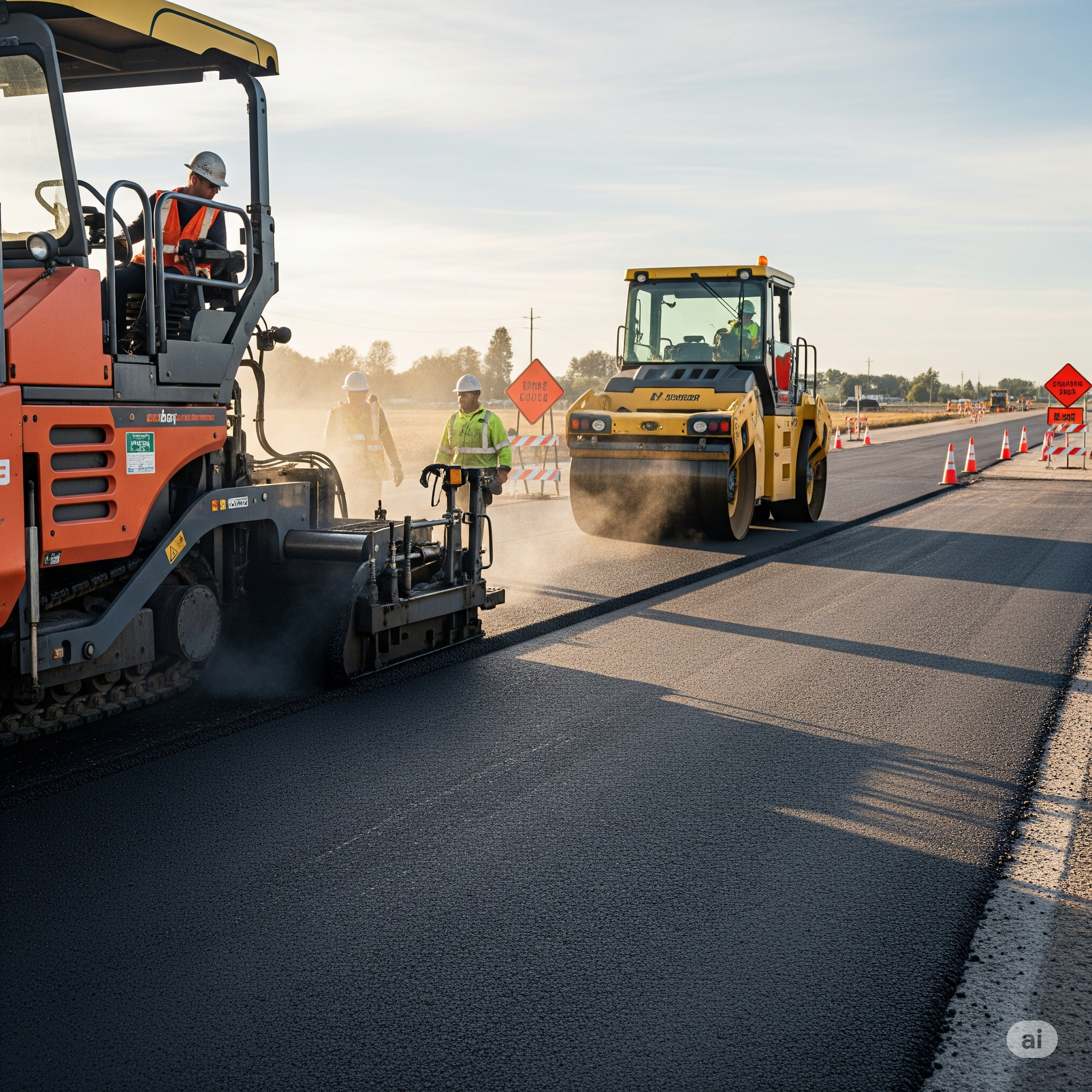 Large-scale infrastructure paving project